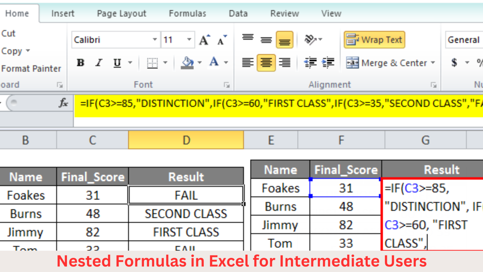 Nested Formulas in Excel for Intermediate Users - ExcelCombo
