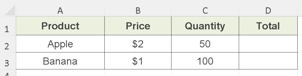 Relative references in excel example