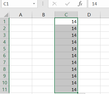 Autofill in Excel using numbers