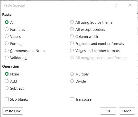 excel tips paste special