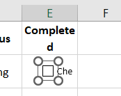 excel to-do list with checkboxes - checkbox interted