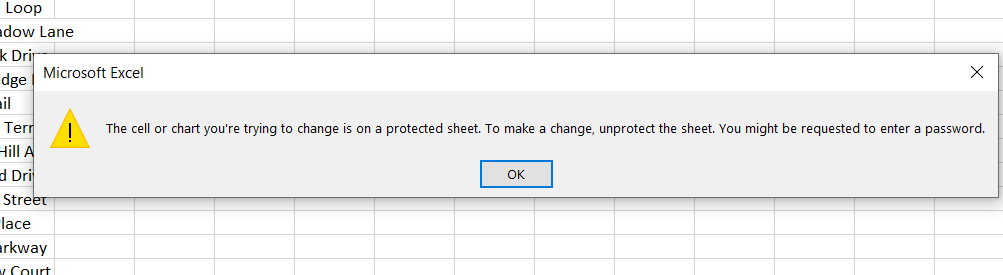 warning dialogue box